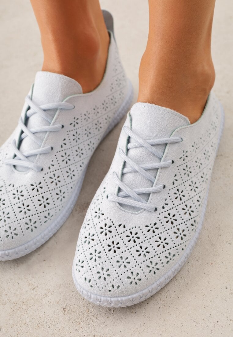 Niebieskie Ażurowe Tenisówki w Stylu Boho Tidira