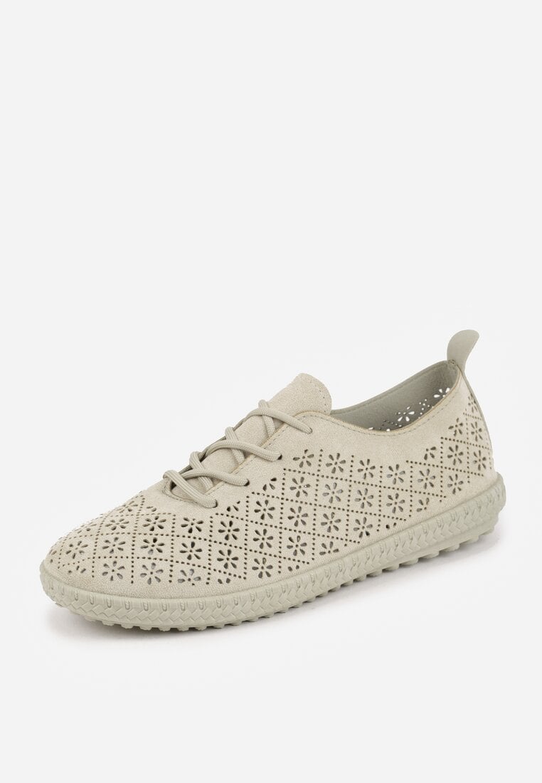 Zielone Ażurowe Tenisówki w Stylu Boho Tidira