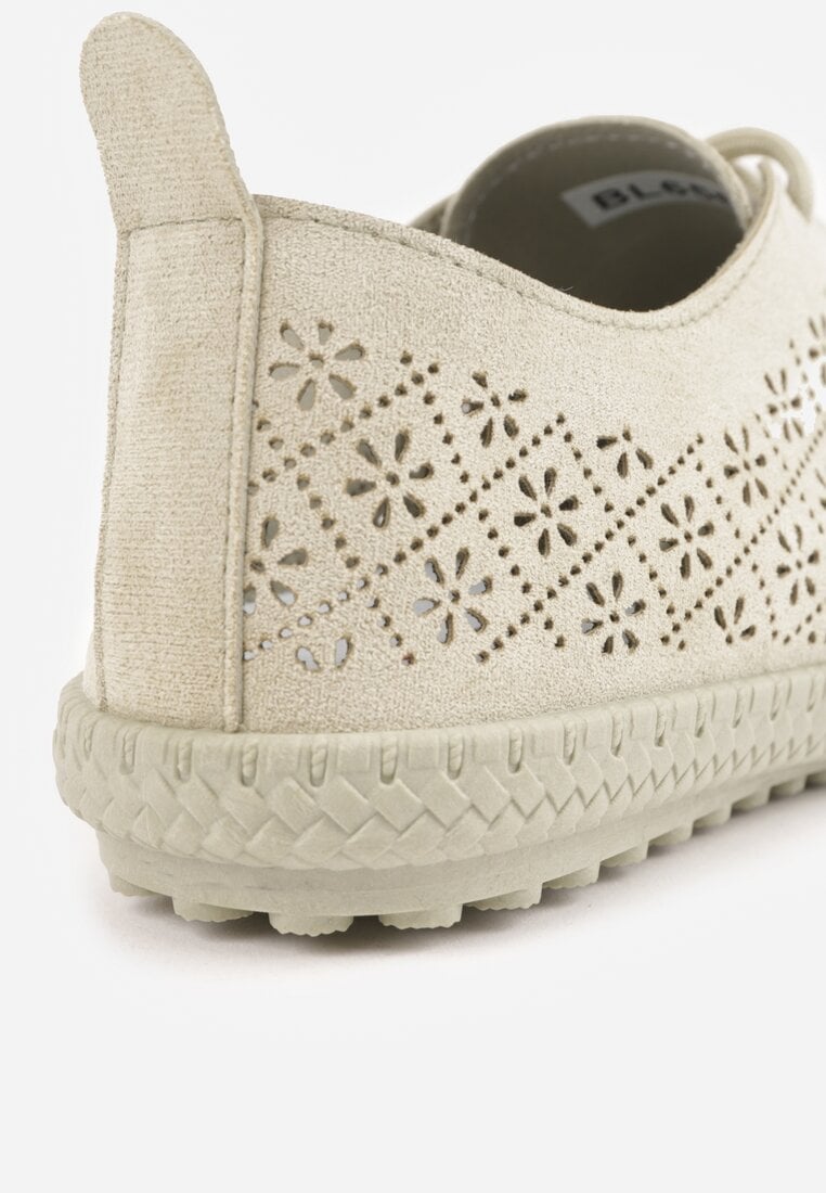 Zielone Ażurowe Tenisówki w Stylu Boho Tidira