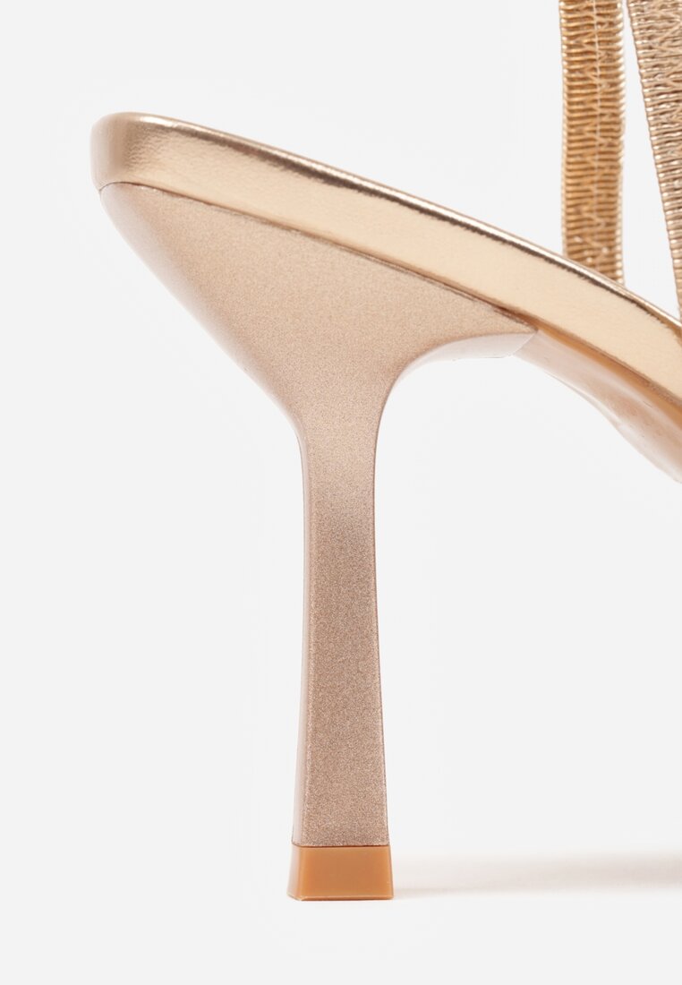 Szampańskie Szpilki z Odkrytą Piętą i Transparentnym Noskiem z Cyrkoniami Kalinata