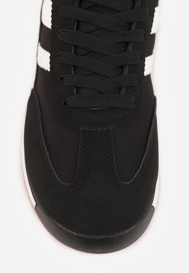 Czarne Sneakersy Ozdobione Dwoma Paskami Lannatea