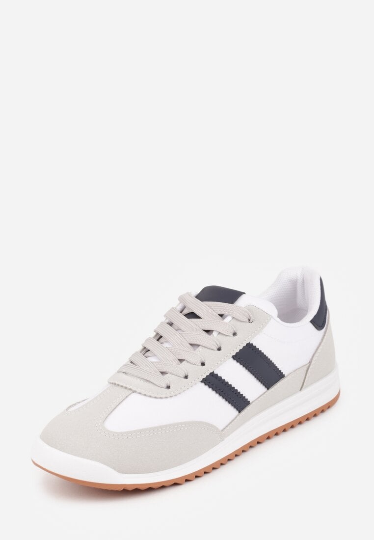 Białe Sneakersy Ozdobione Dwoma Paskami Lannatea