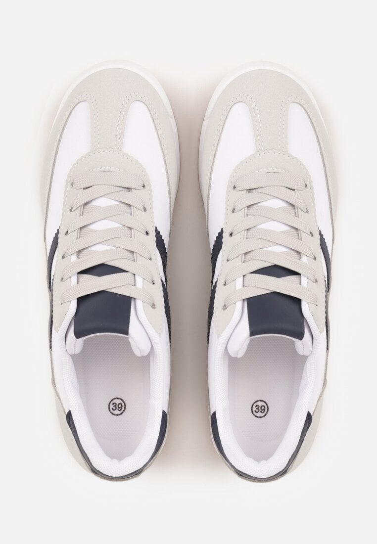 Białe Sneakersy Ozdobione Dwoma Paskami Lannatea