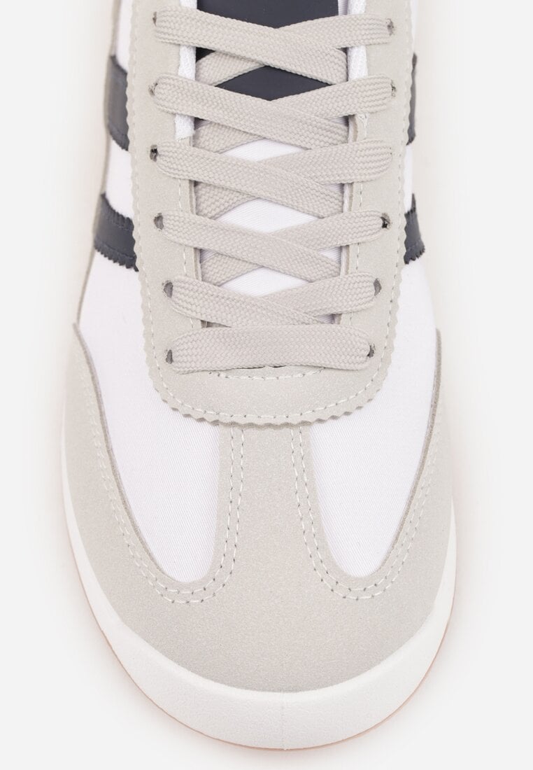 Białe Sneakersy Ozdobione Dwoma Paskami Lannatea