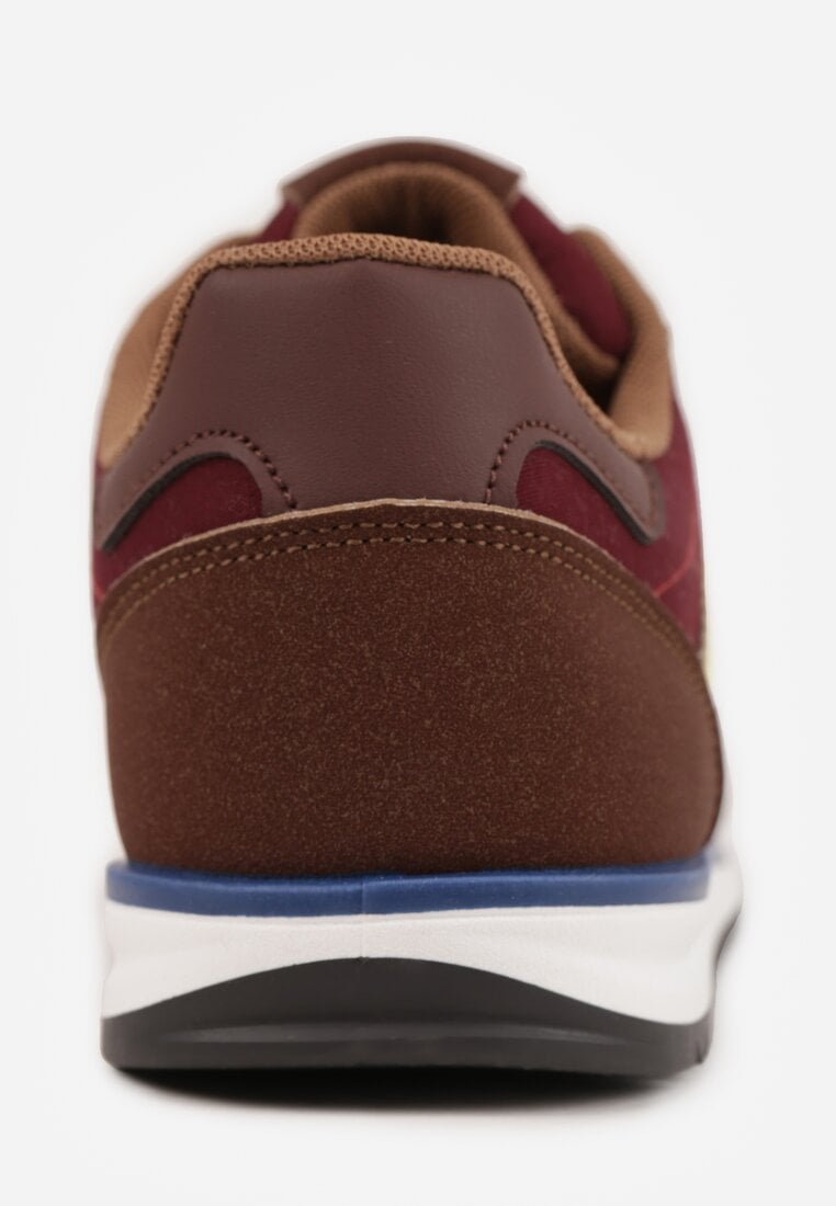 Brązowe Sneakersy Ozdobione Dwoma Paskami Lannatea