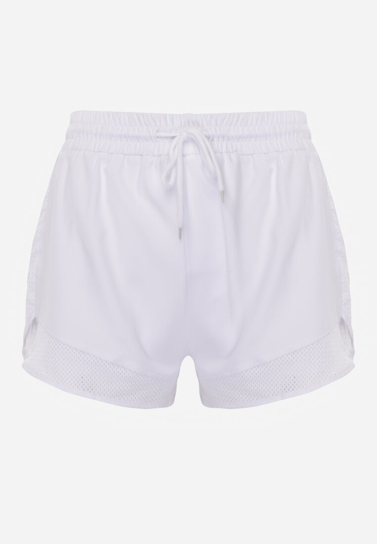 Białe Szorty w Sportowym Stylu z Siateczką i Podszewką Elishka