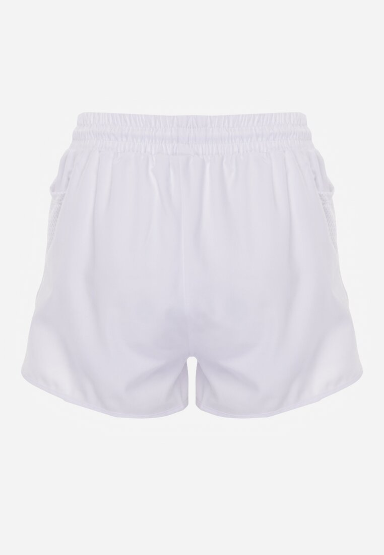 Białe Szorty w Sportowym Stylu z Siateczką i Podszewką Elishka
