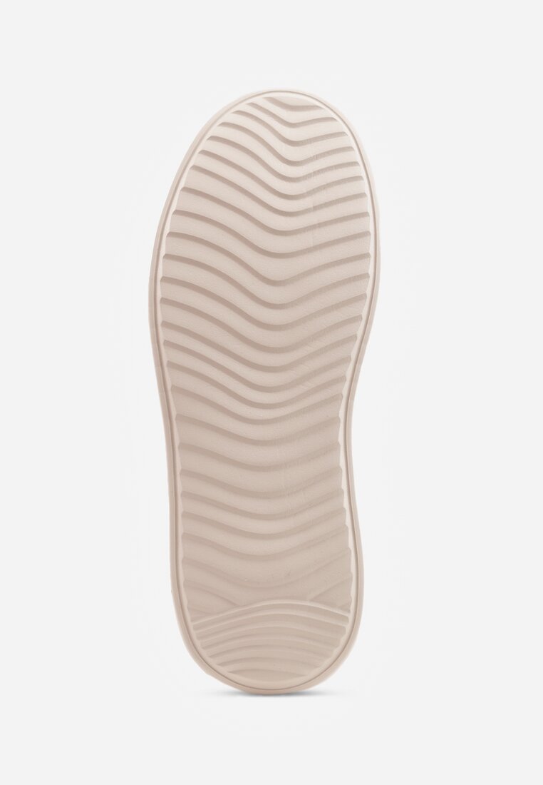 Granatowe Perforowane Sneakersy Chunky ze Skóry Naturalnej na Platformie Silvanatea