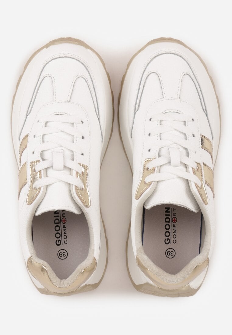 Białe Sneakersy ze Skóry Naturalnej na Platformie Cezella