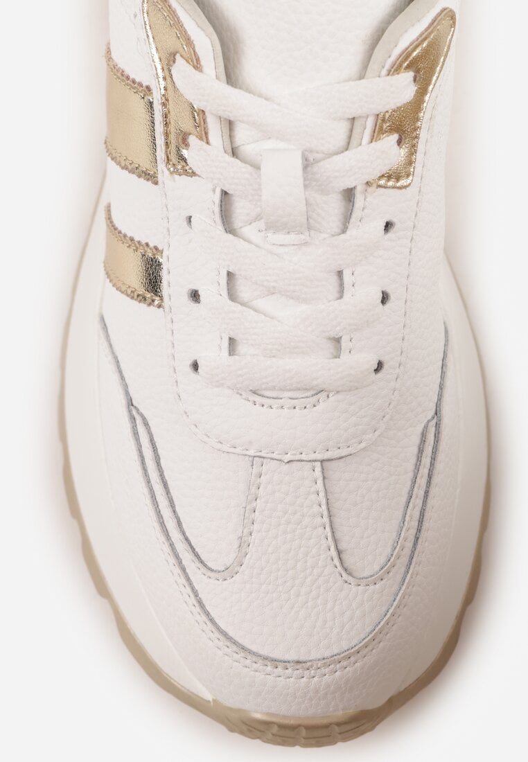 Białe Sneakersy ze Skóry Naturalnej na Platformie Cezella