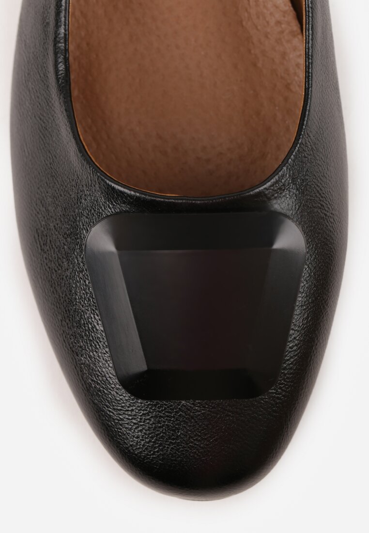 Czarne Czółenka w Stylu Retro ze Skórzaną Wkładką Faylina