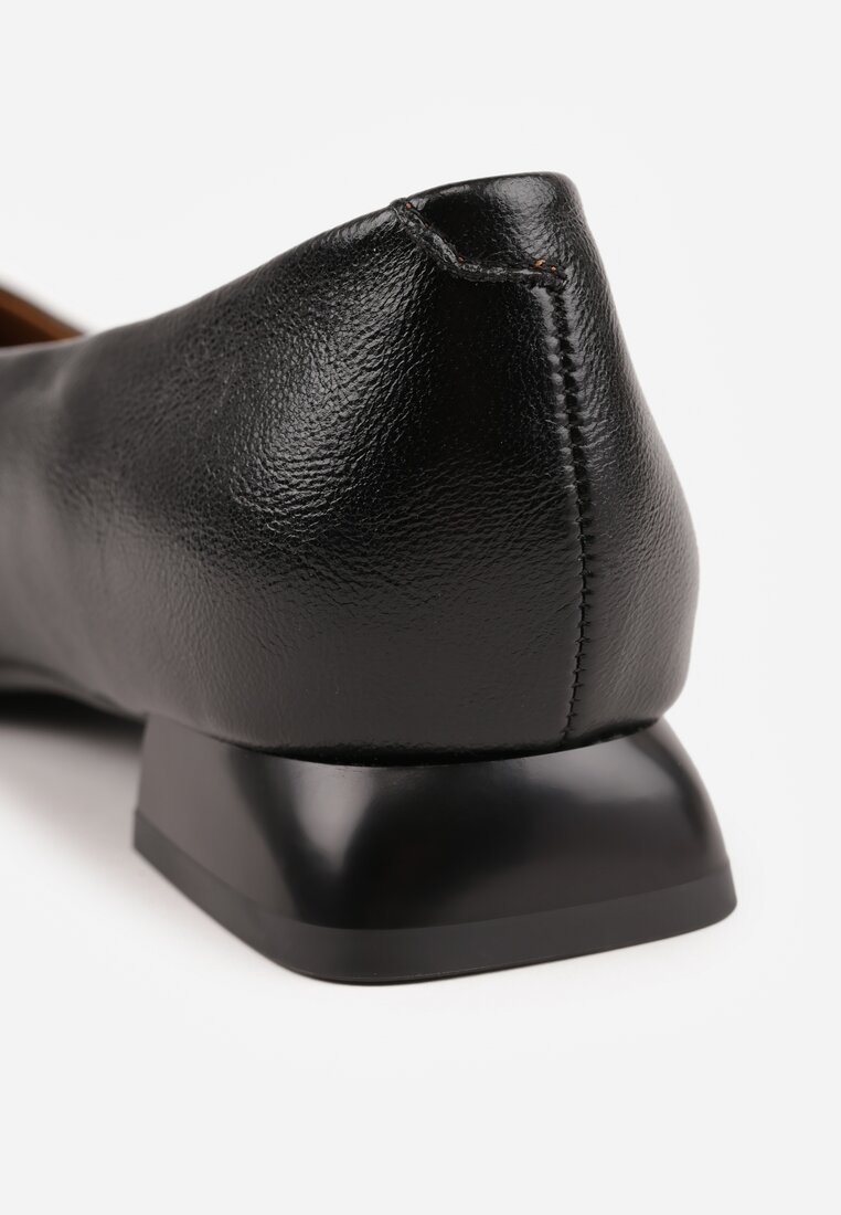 Czarne Czółenka w Stylu Retro ze Skórzaną Wkładką Faylina