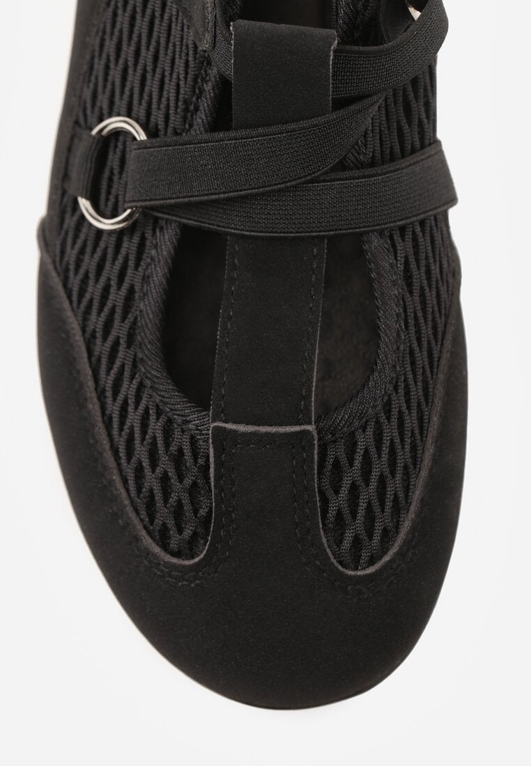 Czarne Tenisówki Sneakeriny z Siateczki z Zapięciem na Rzep Vianate