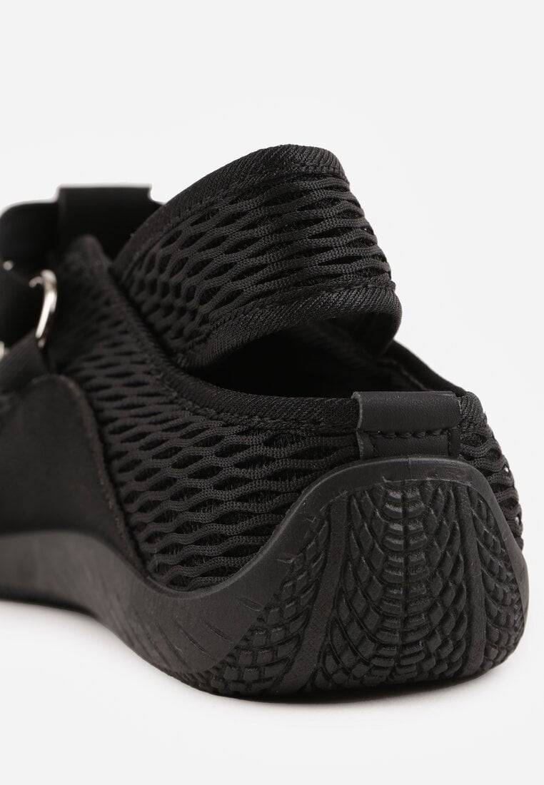 Czarne Tenisówki Sneakeriny z Siateczki z Zapięciem na Rzep Vianate