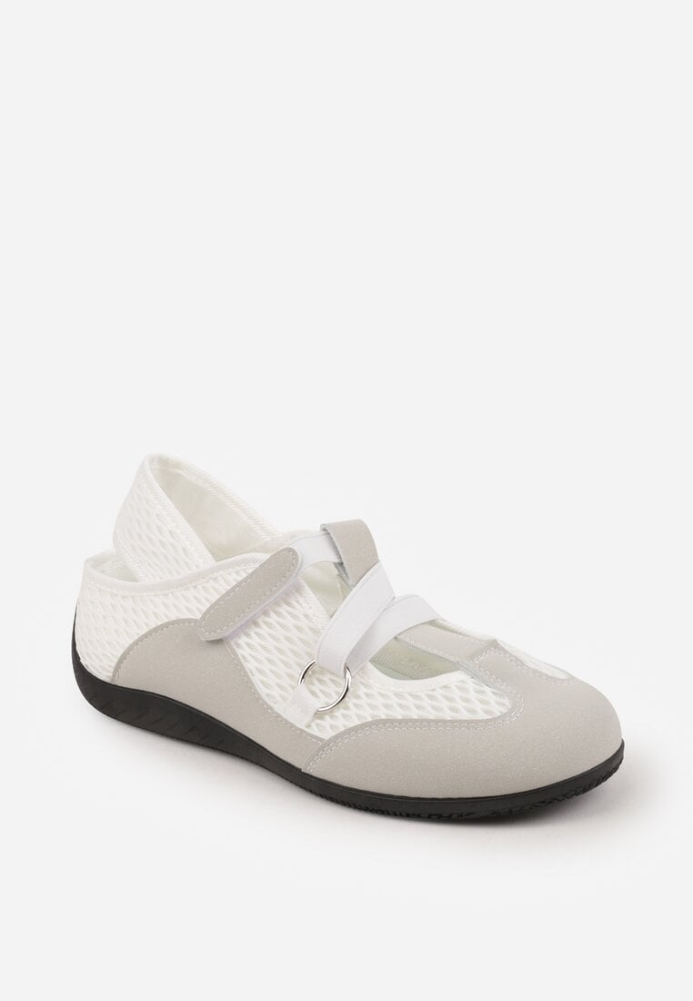 Szare Tenisówki Sneakeriny z Siateczki z Zapięciem na Rzep Vianate