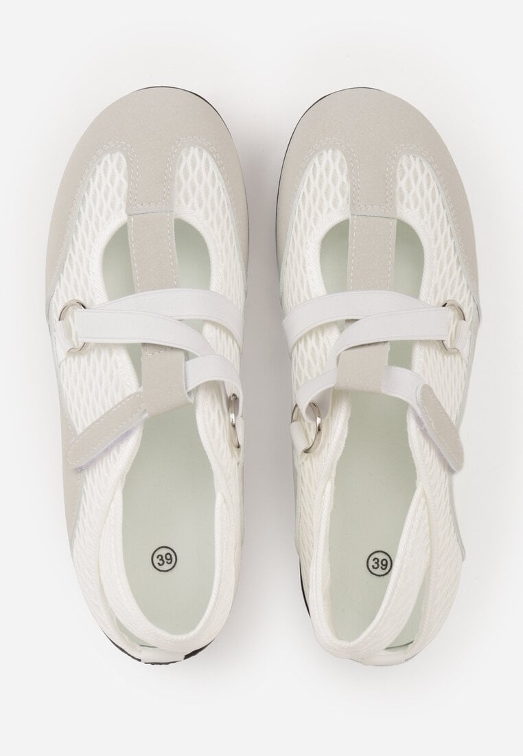 Szare Tenisówki Sneakeriny z Siateczki z Zapięciem na Rzep Vianate