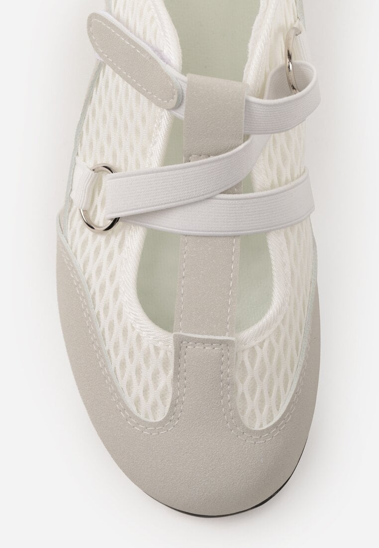 Szare Tenisówki Sneakeriny z Siateczki z Zapięciem na Rzep Vianate