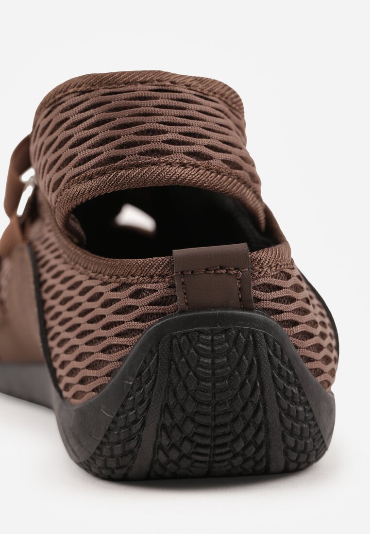 Brązowe Tenisówki Sneakeriny z Siateczki z Zapięciem na Rzep Vianate