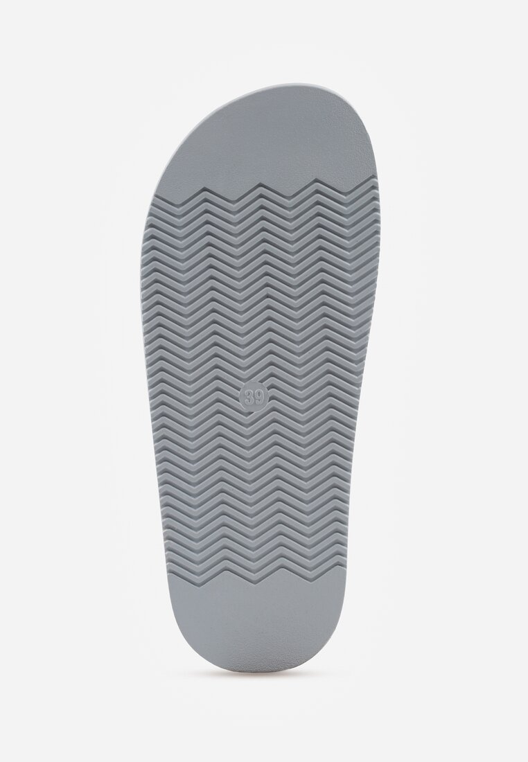 Niebieskie Klapki Japonki Ozdobione Aplikacją na Palcu Noevianna