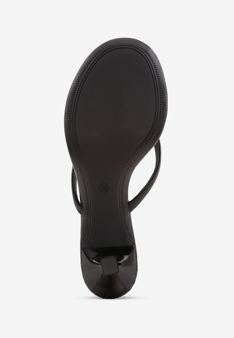 Czarne Minimalistyczne Klapki Japonki na Kaczuszce Saphohsa