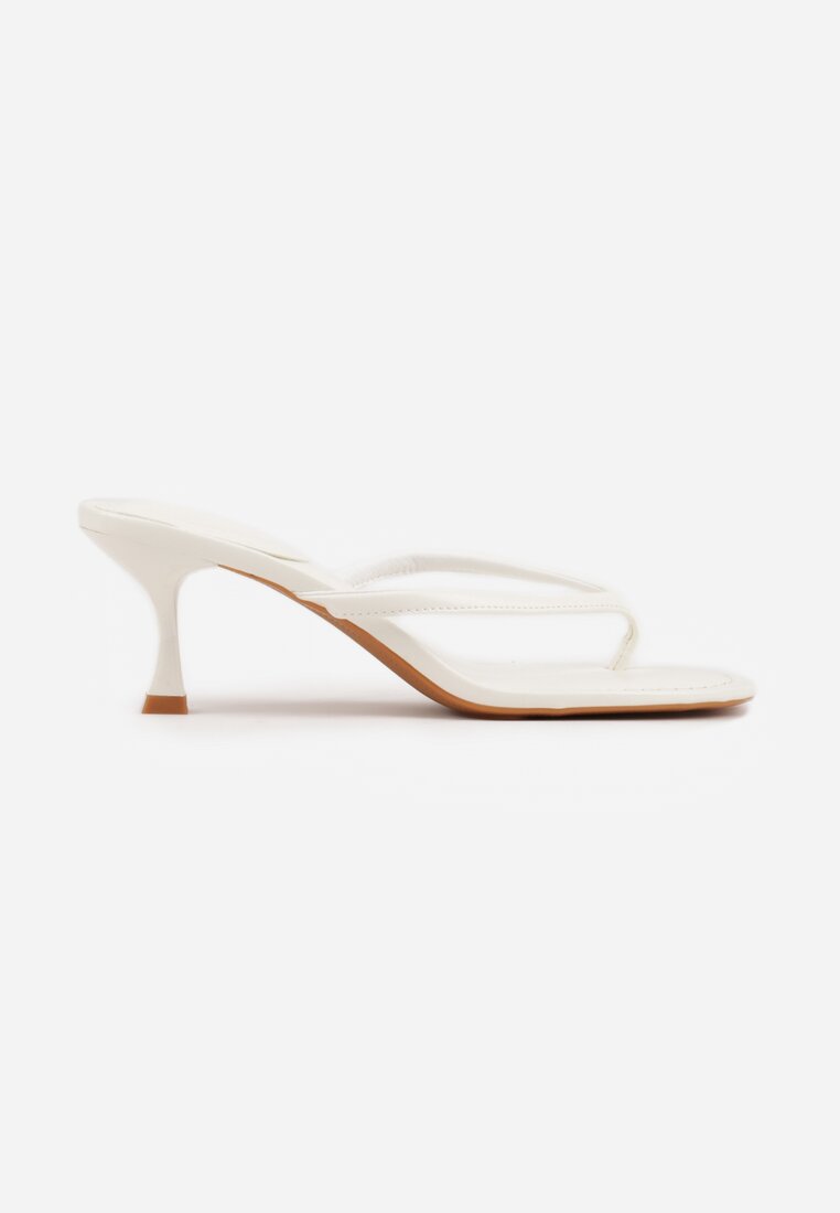 Białe Minimalistyczne Klapki Japonki na Kaczuszce Saphohsa