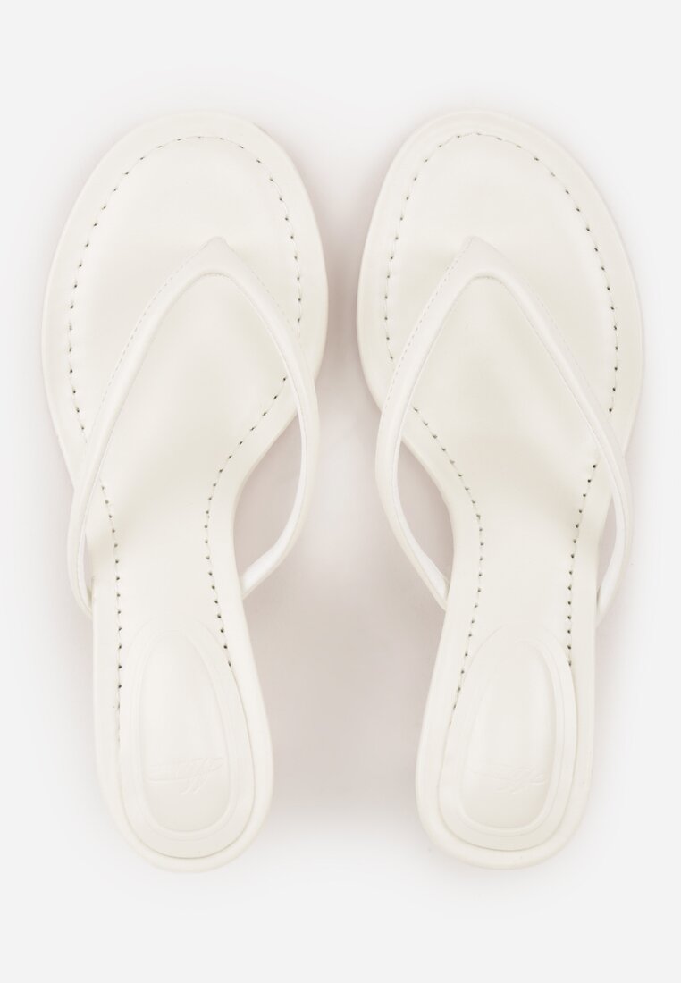 Białe Minimalistyczne Klapki Japonki na Kaczuszce Saphohsa