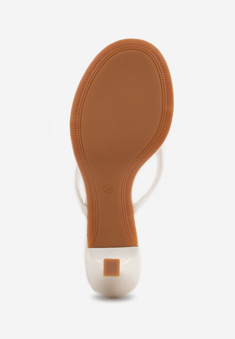 Białe Minimalistyczne Klapki Japonki na Kaczuszce Saphohsa