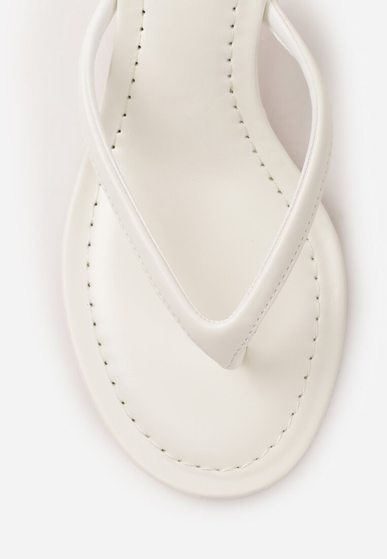 Białe Minimalistyczne Klapki Japonki na Kaczuszce Saphohsa