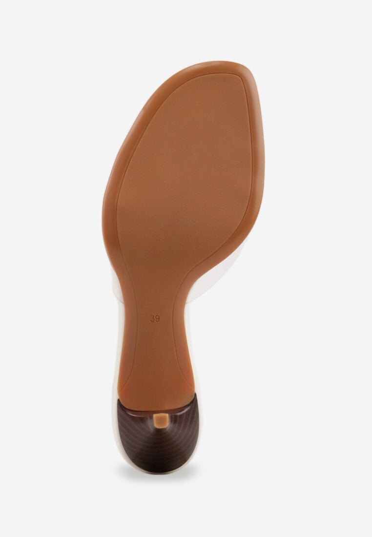 Białe Transparentne Klapki na Kaczuszce Helymna