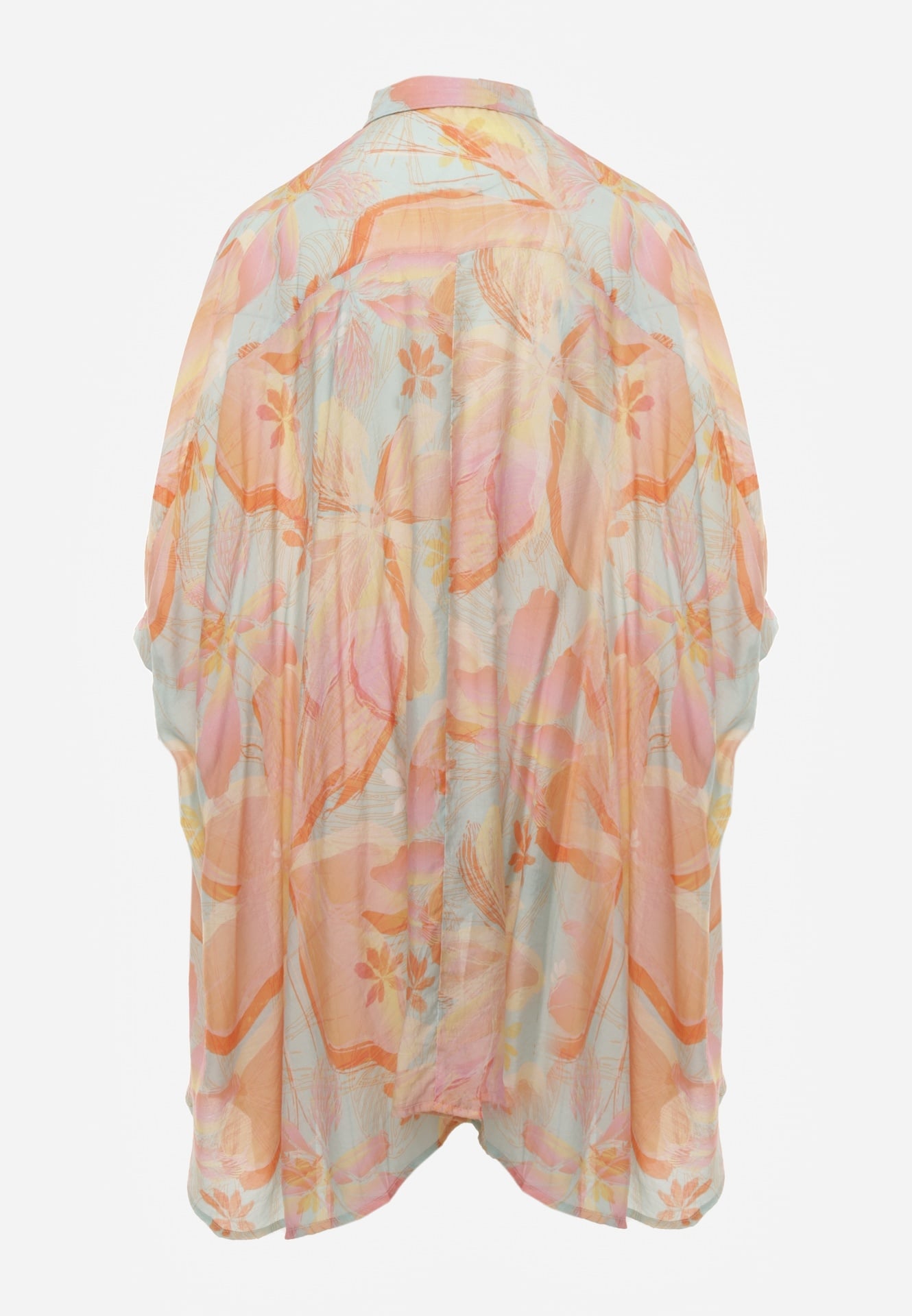 Pomarańczowa Nietoperzowa Koszula z Bawełną o Fasonie Oversize Celista