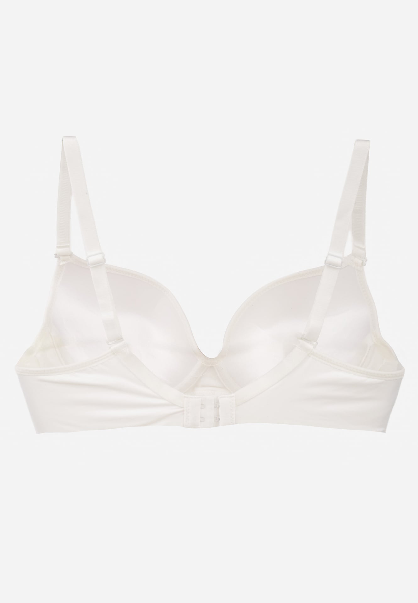 Jasnobeżowy Biustonosz Push Up o Gładkim Wykończeniu z Cyrkoniową Aplikacją Claronei