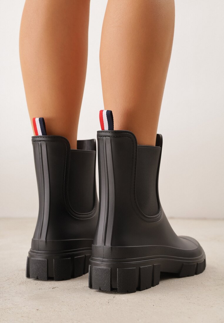 Czarne Kalosze Sztyblety na Podeszwie z Bieżnikiem Jovalia