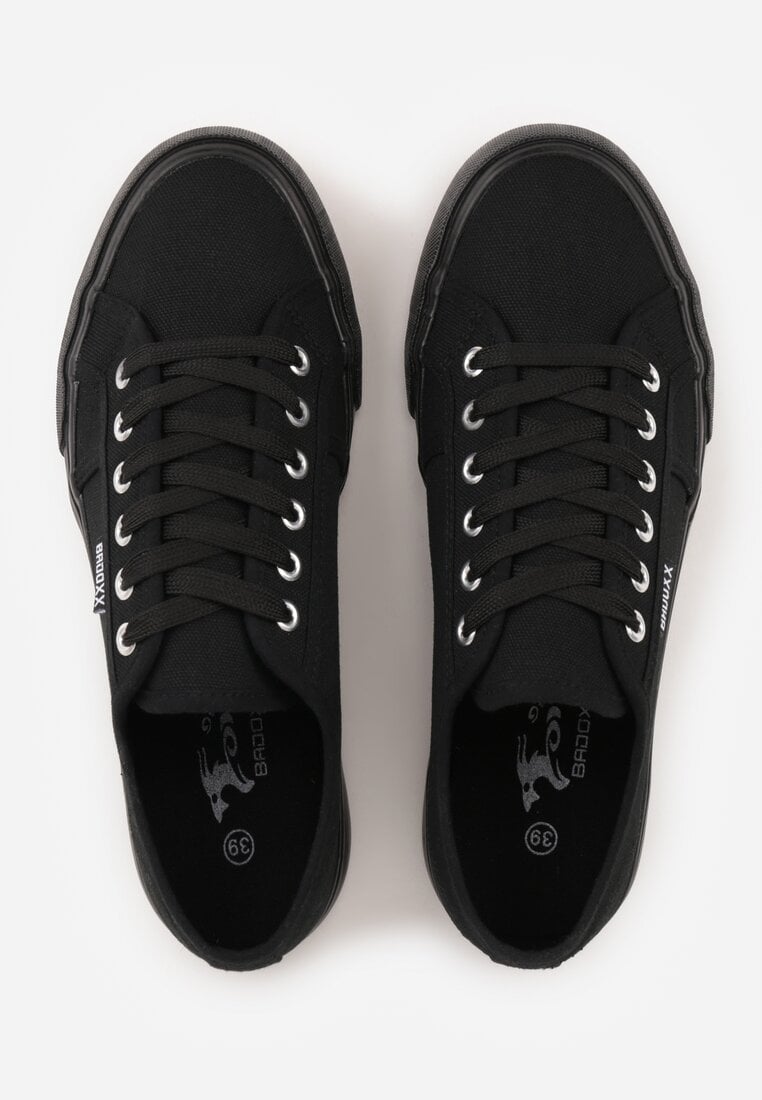 Czarne Casualowe Trampki w Stylu Basic Tulipmeadow