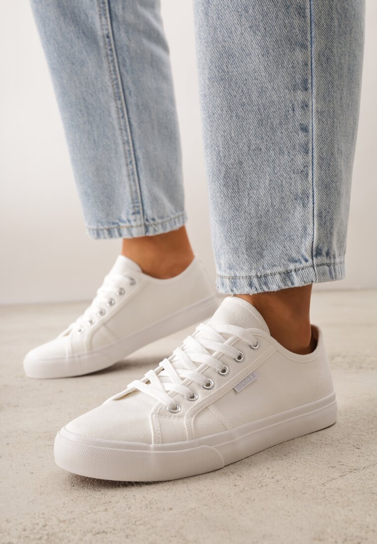 Białe Casualowe Trampki w Stylu Basic Tulipmeadow