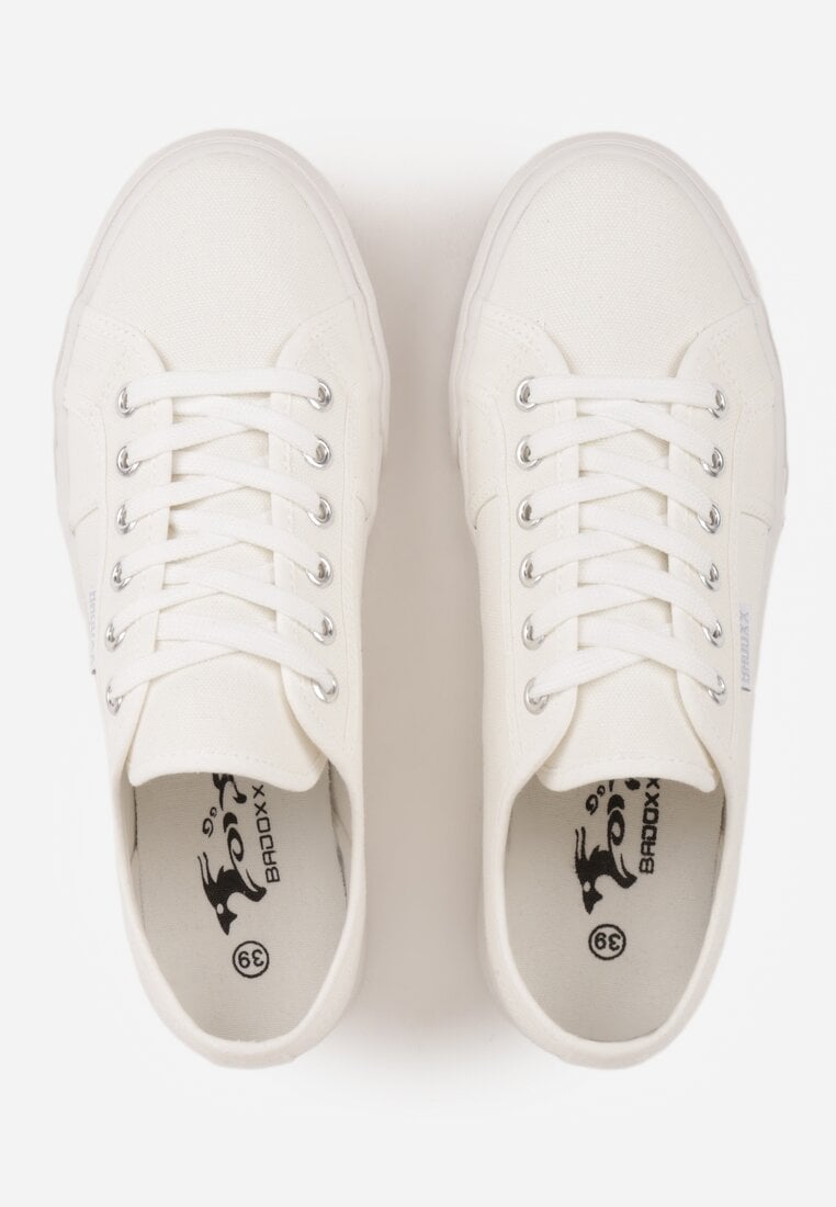 Białe Casualowe Trampki w Stylu Basic Tulipmeadow