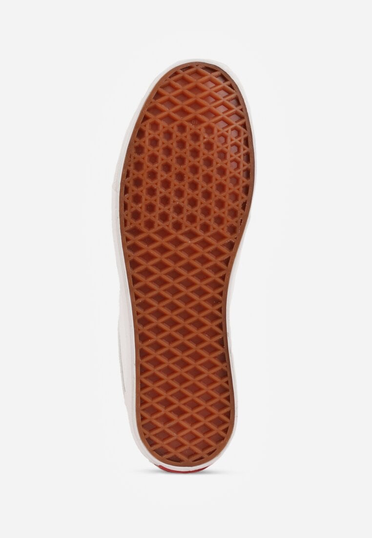 Wiązane Białe Tenisówki Trampki z Niską Cholewką Ozdobione Geometrycznym Wzorem Wioressa