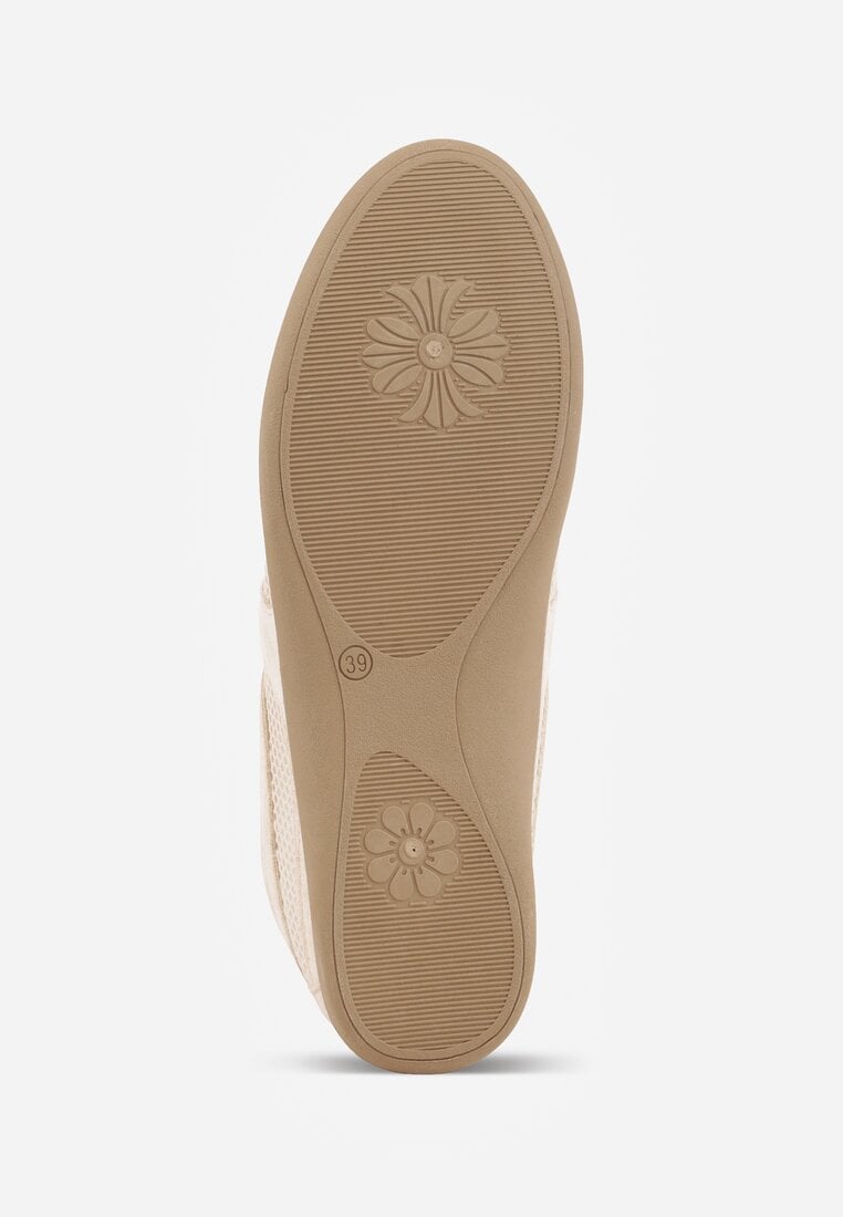 Beżowe Siateczkowe Sneakersy w Stylu Tenisówek Adranella