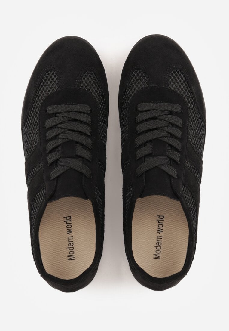 Czarne Siateczkowe Sneakersy w Stylu Tenisówek Adranella