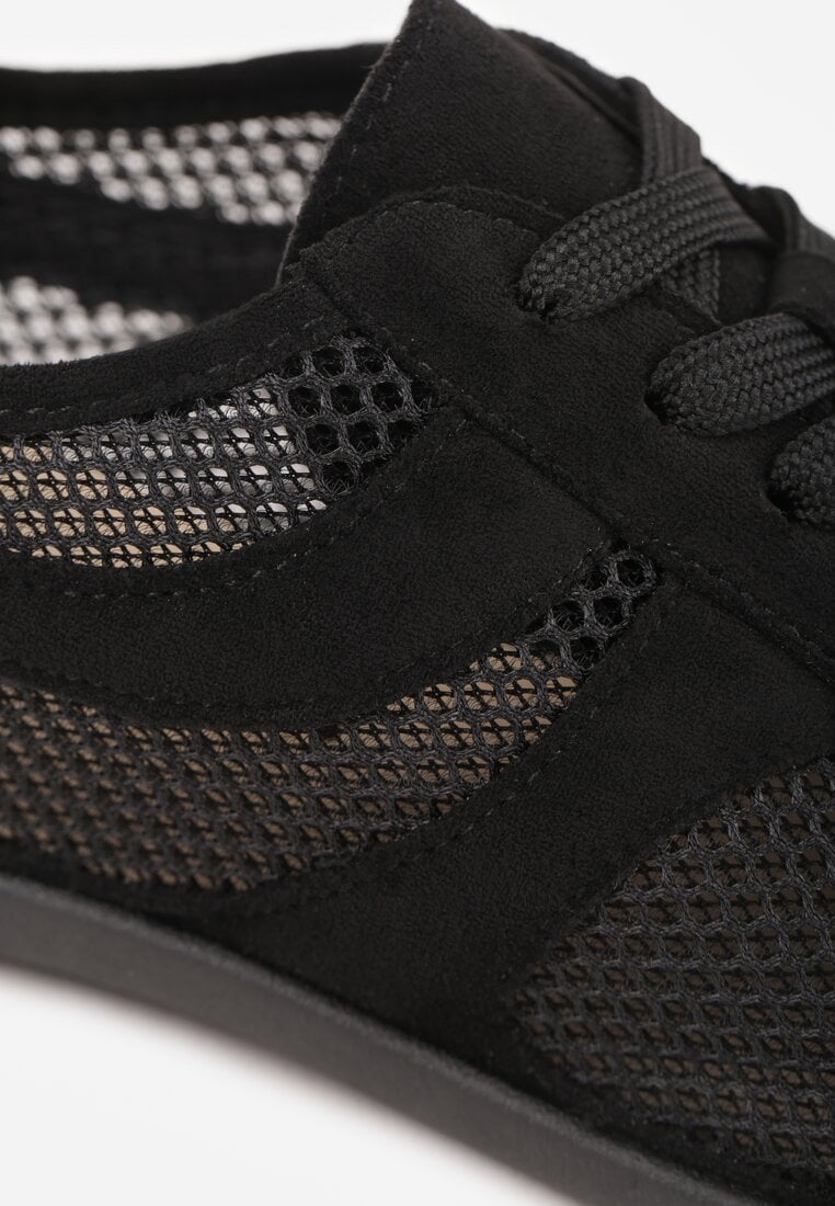 Czarne Siateczkowe Sneakersy w Stylu Tenisówek Adranella