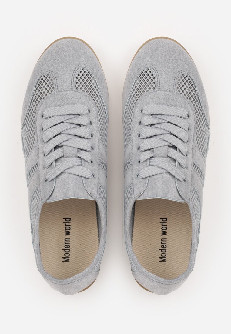 Niebieskie Siateczkowe Sneakersy w Stylu Tenisówek Adranella