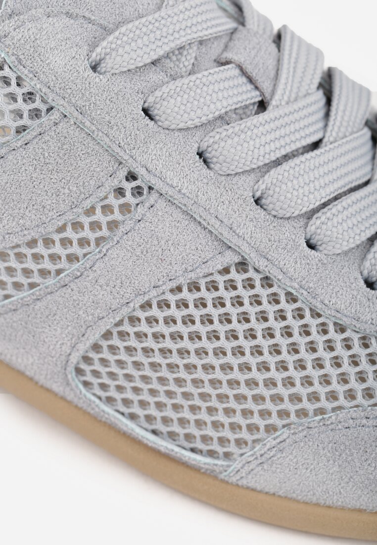 Niebieskie Siateczkowe Sneakersy w Stylu Tenisówek Adranella