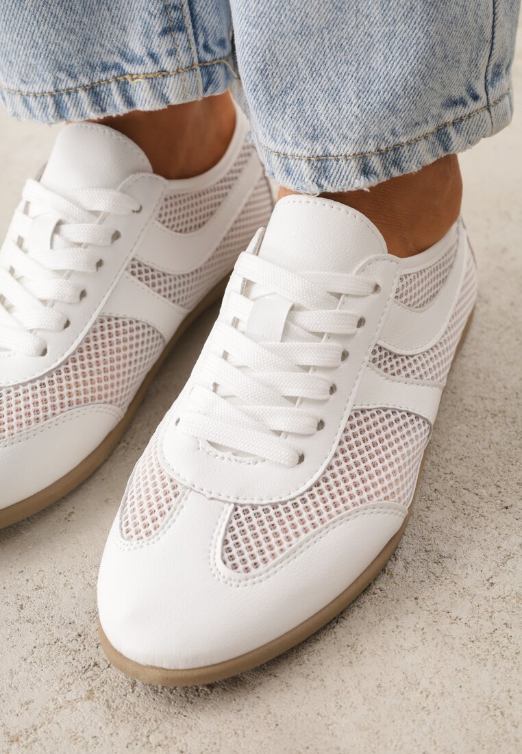 Białe Siateczkowe Sneakersy w Stylu Tenisówek Adranella