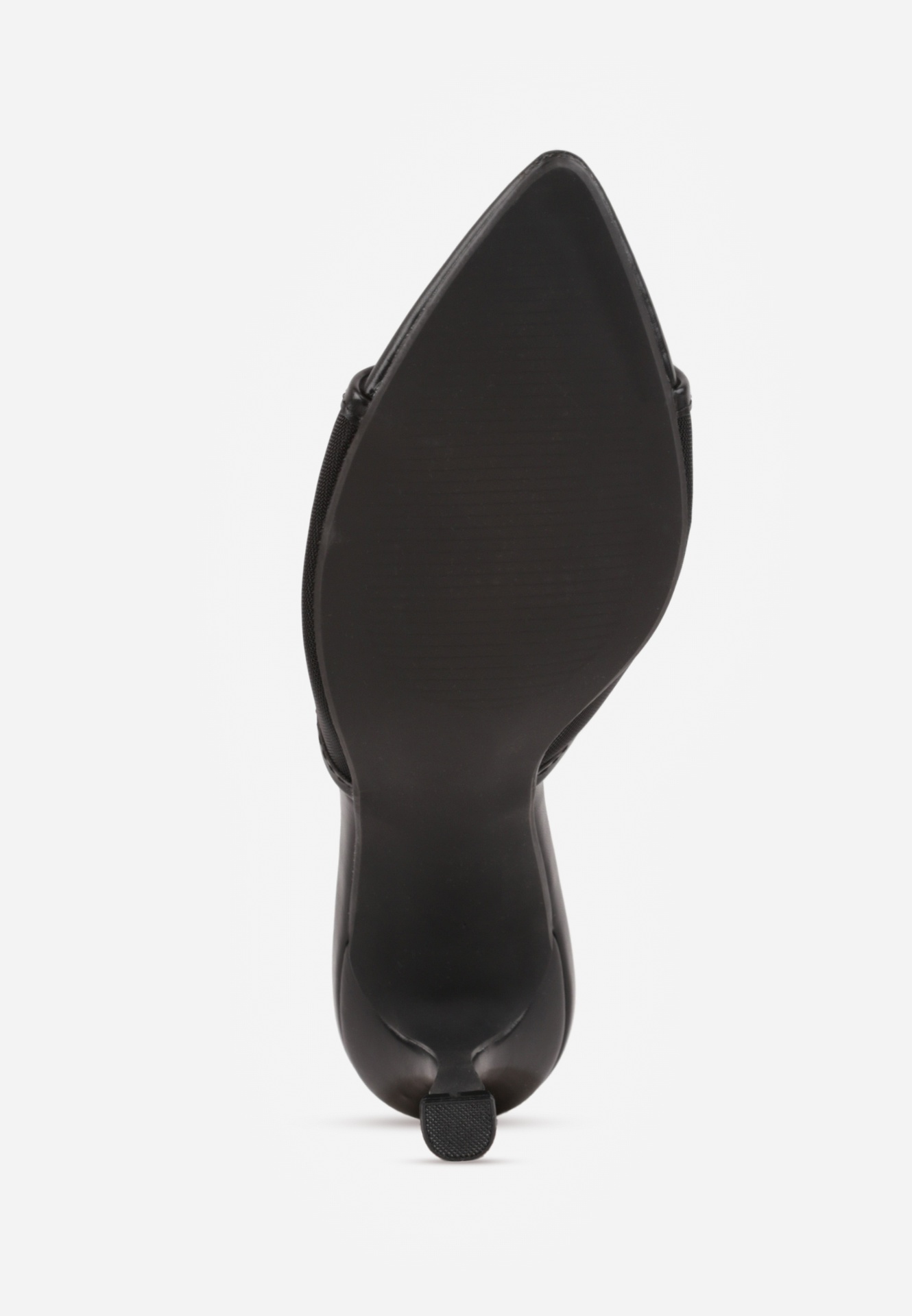 Czarne Siateczkowe Klapki na Szpilce Cirinome