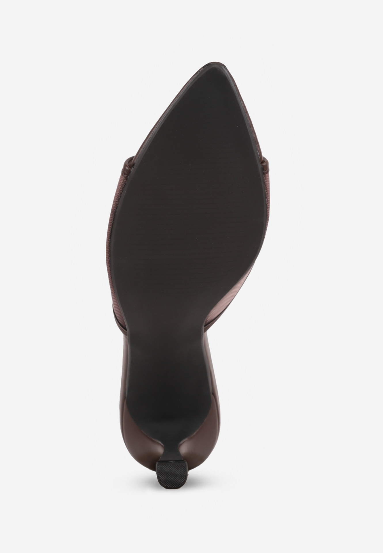 Brązowe Siateczkowe Klapki na Szpilce Cirinome