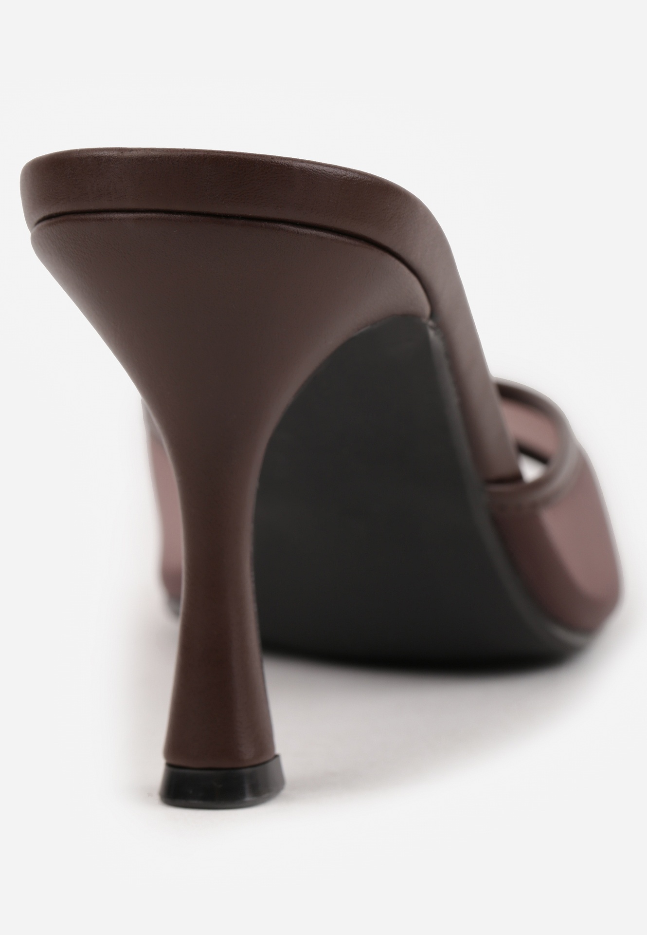 Brązowe Siateczkowe Klapki na Szpilce Cirinome