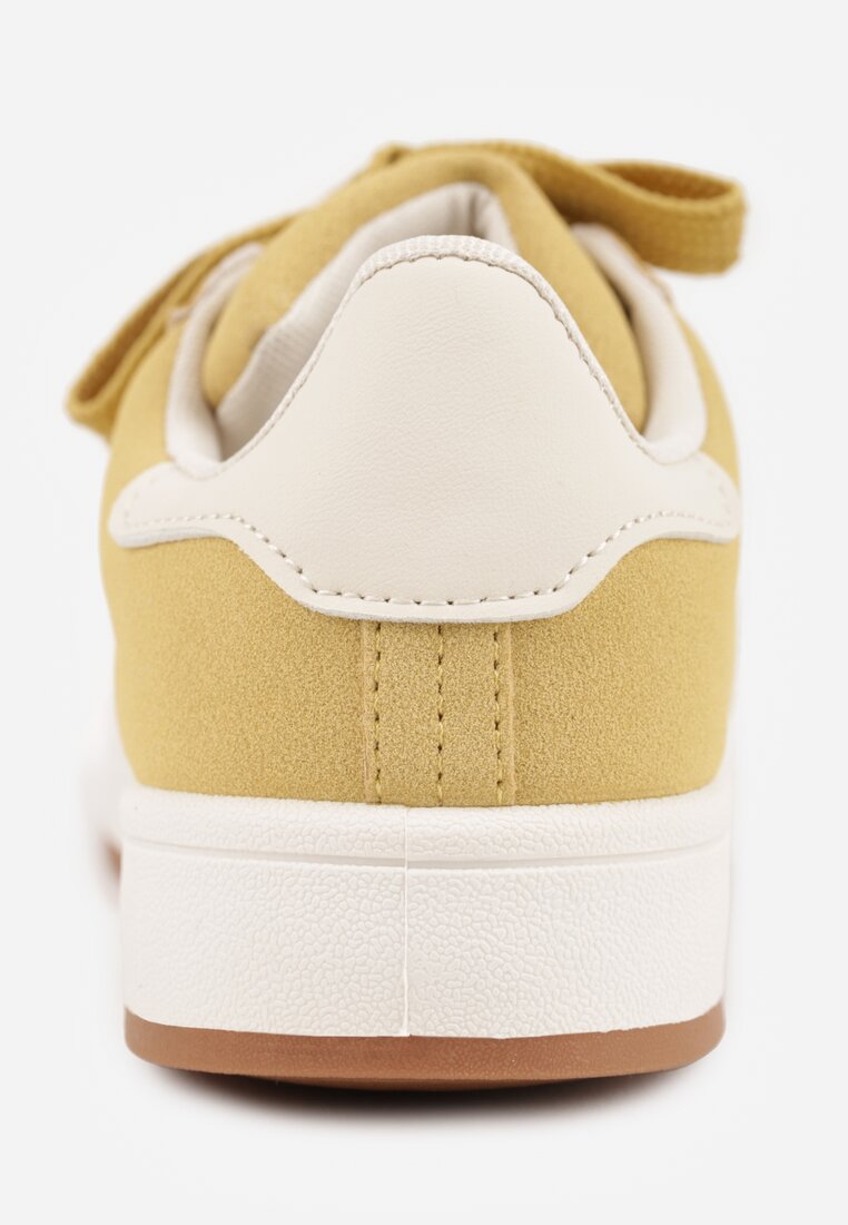 Żółte Sneakersy Ozdobione Paskami Dolirenna