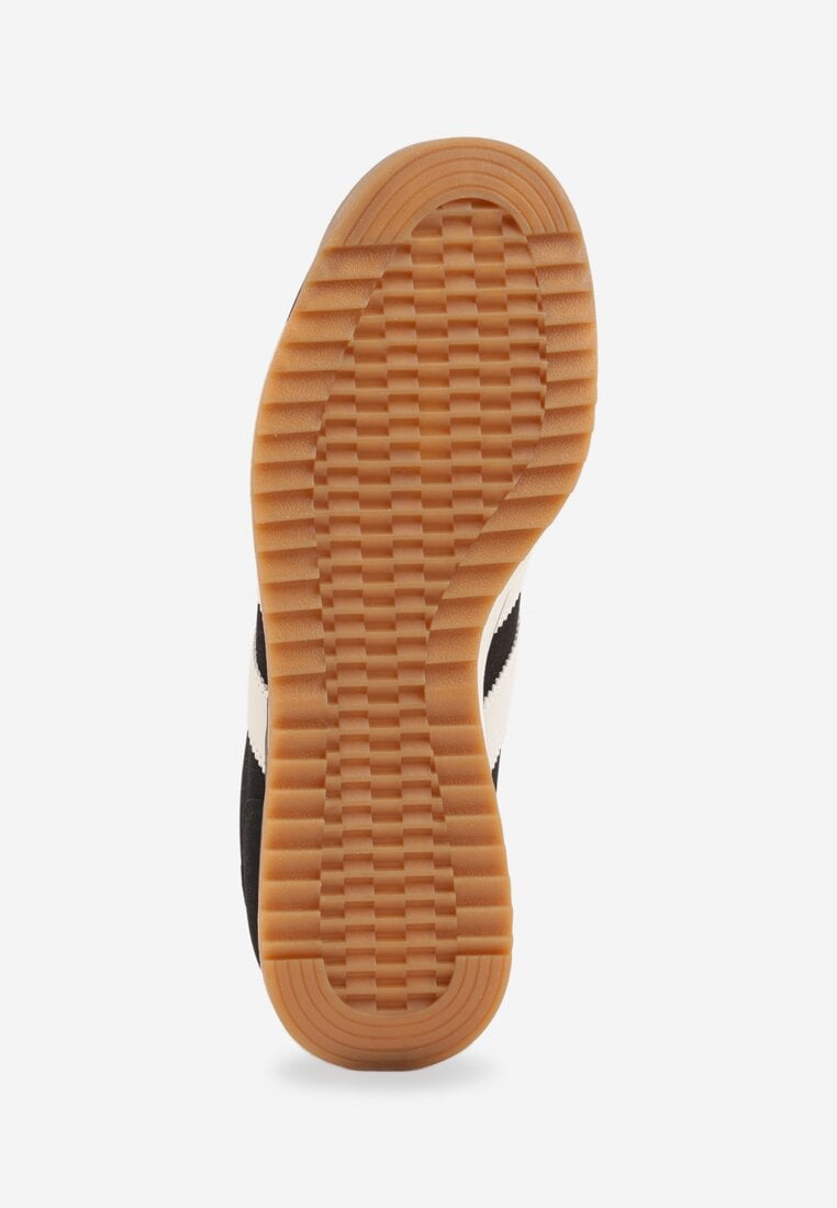 Czarne Sneakersy Ozdobione z Boku Paskami Ariene