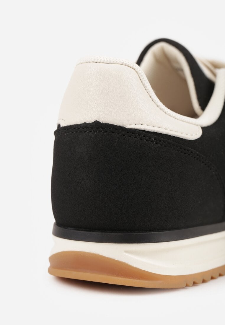 Czarne Sneakersy Ozdobione z Boku Paskami Ariene