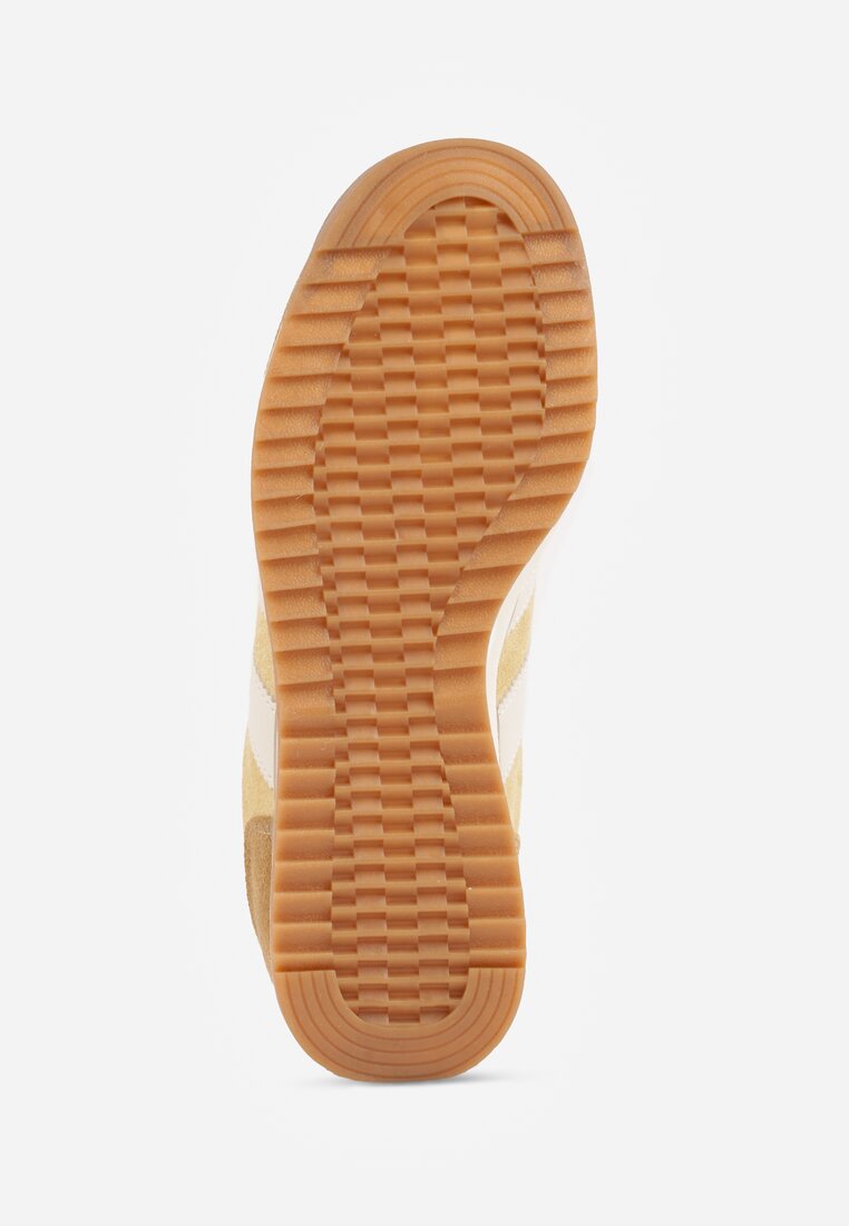 Żółte Sneakersy Ozdobione z Boku Paskami Ariene