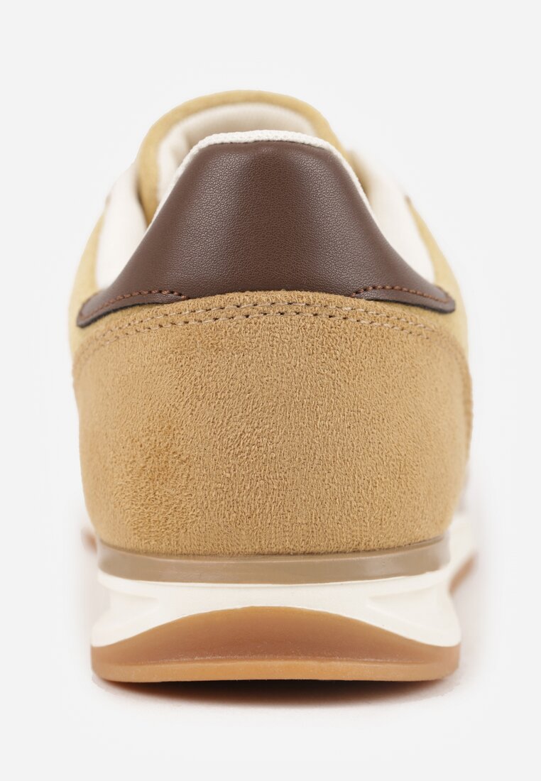 Żółte Sneakersy Ozdobione z Boku Paskami Ariene